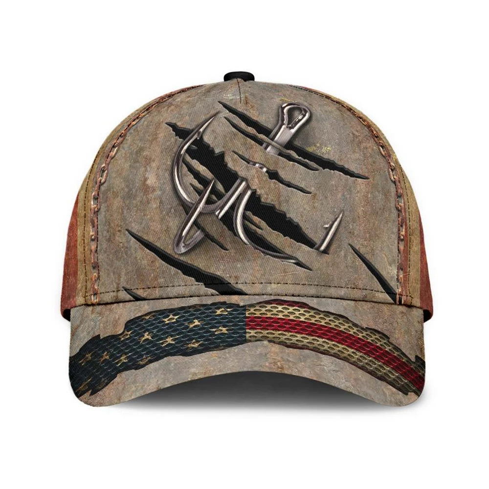 Trending Fishing Baseball Caps with Camo Patterns Fish Hook Designs Patriotic USA Flags Unisex Styles for Outdoor Enthusiasts