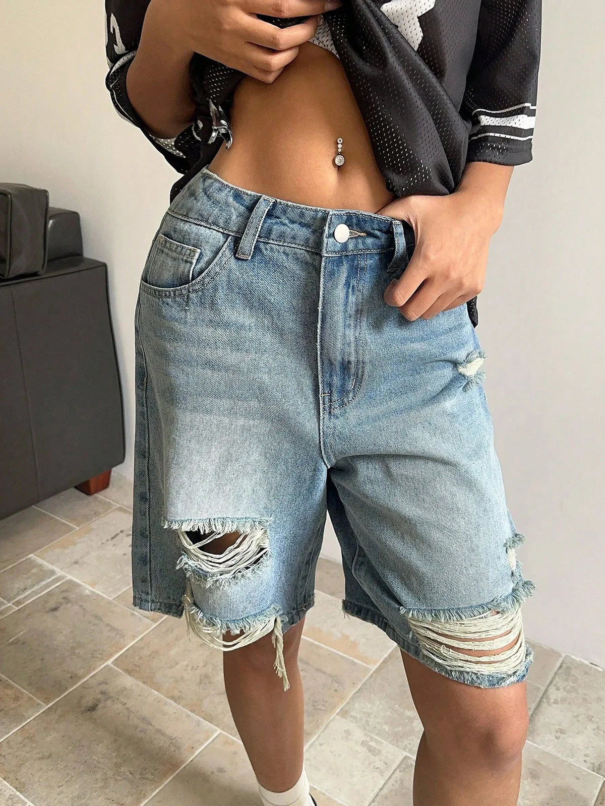 Fashion Women's Jean Shorts  For Woman 2026 Casual High Waist Baggy Denim Short Pants Jean Y2k