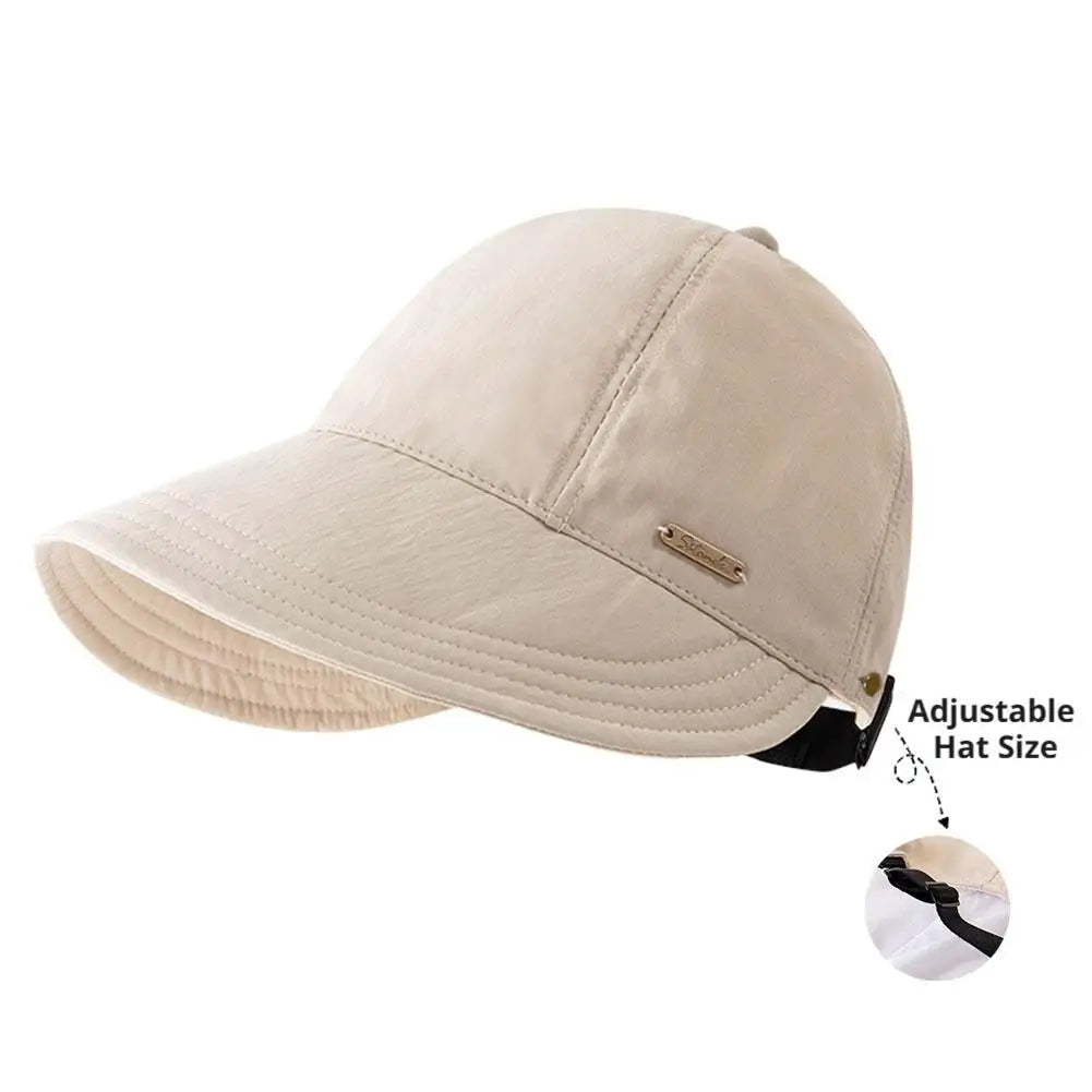 Women's Sun‑Protection Baseball Cap Big Brim Can Wear Face‑Covering Foldable Quick-dry Fisherman Cap Beach Outdoor UV‑Resistant