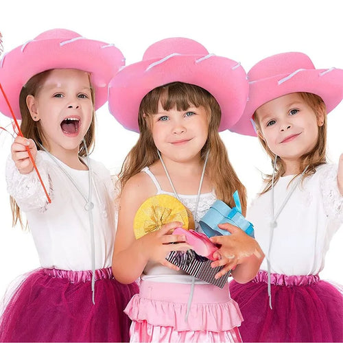 1PC Children's Cowboy Hat Halloween Carnival Party COSPLAY Stereotypes Hat Men's Large Brim Decorative Bowler Hat