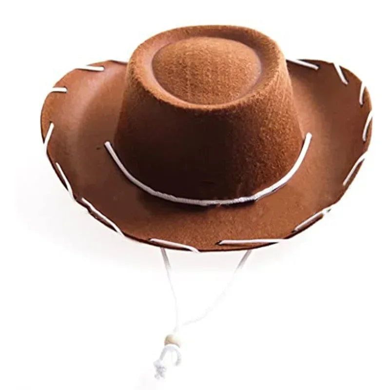 1PC Children's Cowboy Hat Halloween Carnival Party COSPLAY Stereotypes Hat Men's Large Brim Decorative Bowler Hat