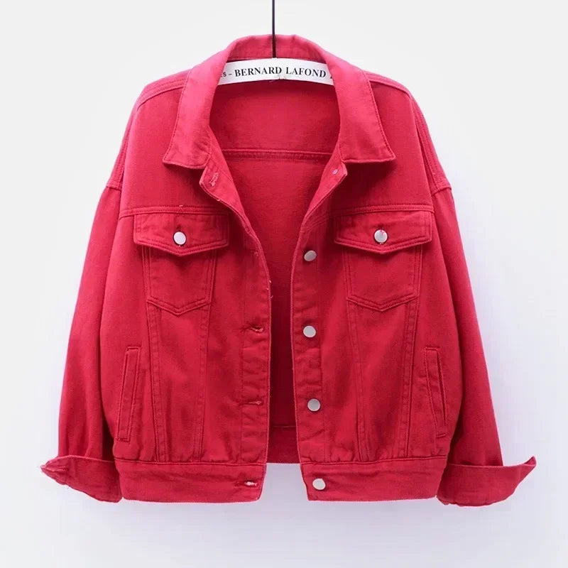 Jacket Women Jeans 2026 Jean Jackets for Women Coat Veste Femme Purple White Yellow Mujer Red Pink Blue Black 3xl 4xl 2025
